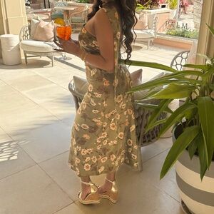 Floral Satin Maxi Dress